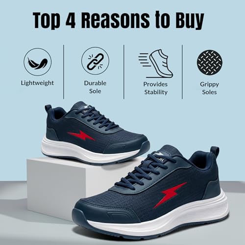 Image of BRUTON BATTLE-603 Men's Casual Sneakers Shoes | Lightweight Comfortable Walking Shoes for Men | Lace-Up Stylish Trendy Sneakers for Boys & Men