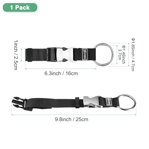 Image of M METERXITY 1-Pack Add A Bag Luggage Strap, Adjustable Suitcase Belt for Connecting Luggage /Backpack /Jacket, Carry Strap with Ring Buckle [Black]