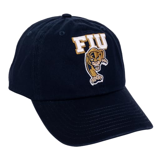 Desert Cactus Florida International University Baseball Hat Panthers FIU Brimmed Embroidered Hats Cap Adjustable Cloth Strap Adult (Style A) Blue