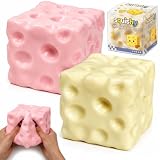 2Pcs Cheese Squishy Toys, Shapeable Stress Relief Fidget Toy