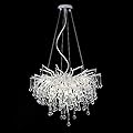 YIOSI Modern Raindrop Chandelier, Silver Ceiling Pendant Flower Hanging Lighting Frosted Tree Branch Crystal Chandelier Light Fixture for Bedroom, Living Room, Dining Room, Foyer (Dia 23.5" Round)