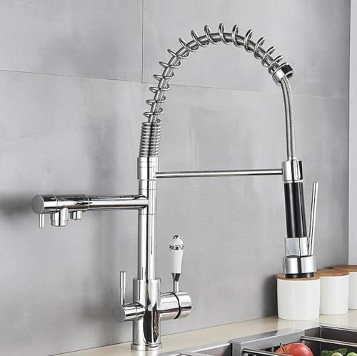 Filtre robinet de cuisine avec pulvérisateur 360° jet orientable et eau potable