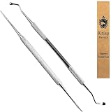 Ingrown Toenail Removal Kit - Under Nail Cleaner Tool Double Ended Nail Lifter & Nail File Cleaning Scooper Curette Tools Trimmer Medical Grade Stainless Steel Manicure Pedicure Nail Care Set by Krisp