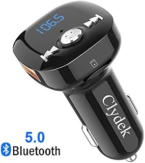 Bluetooth FM Transmitter for Car, Clydek V5.0 Bluetooth Car Adapter Wireless Radio Adapter 