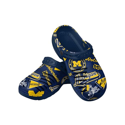 FOCO Men's NCAA College Team Logo Garden Water Sandals Shoes Slipper Clogs with Stap