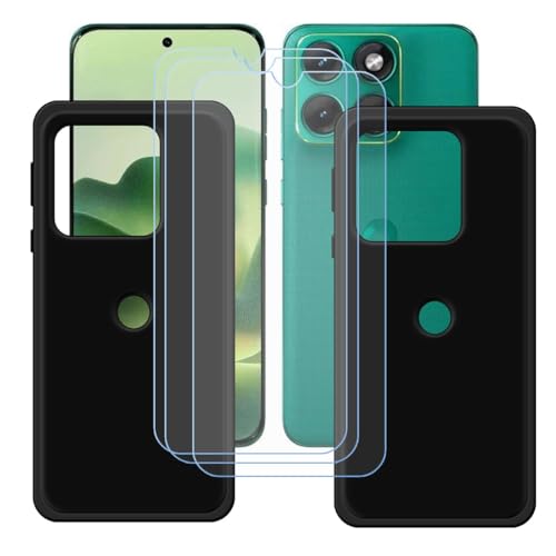 BMPNLSZ �K�p Motorola Edge 70 Fusion+�p�̔ėp[2�p�b�N]�u���b�N�V�F��+[3�p�b�N]HD�����K���X�A�V���J�Q���V�F��TPU�ɂ��o�b�N�V�F��-Motorola Edge 70 Fusion+�p��ی삷��X�N���C�u�h�~�ی��