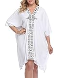 11 Best Beach Cover Ups for Over 50: Stylish Protection Without Compromise 13 HDE Womens UPF 30+ Short Kaftan Cover Up Oversize Plus Size Swimsuit Shirt Dress