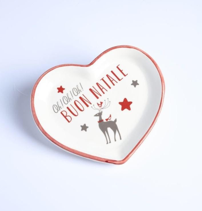 Corazón de Navidad con texto Oh Oh adornos colgantes de madera para el árbol