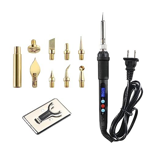 Imdinnogo 3D Printer Accessories Tool Kit Modify Finishing Smoothing Tool Cleaning Needle Scarper: 1Pcs Soldering Iron with 8Pcs Brass Trimming Head 1Pcs Connector Bczamd
