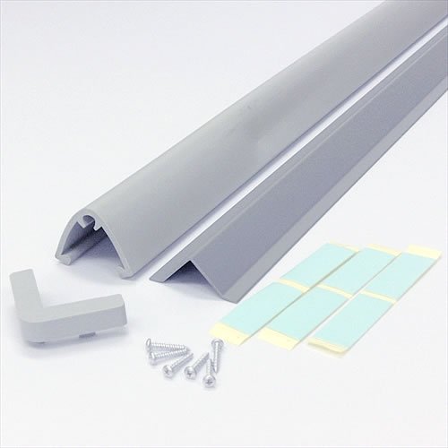 ホップストア コーナーガード 安全クッション ショックガード 当て板式 長さ1M 厚み6.5cm×6.5cm×1.3cm CG-B グレー