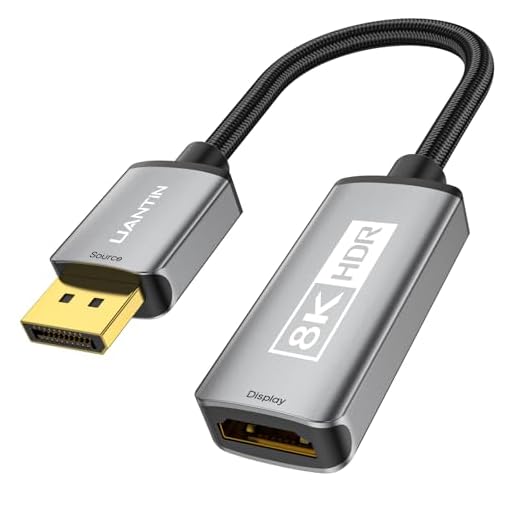 UANTIN 8K DisplayPort 1.4 to HDMI 2.1 Adapter with 4K@120Hz/2K@240Hz Uni-Directional Display Port (DP) to HDMI Male to Female Adapter for RTX/RX Graphics Card (Not Compatible with PS5, No VRR)