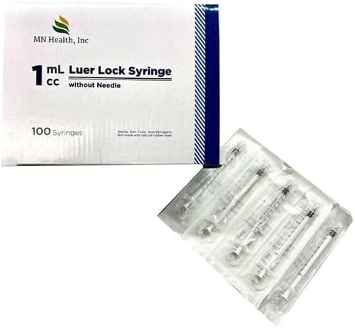 RMH3 DENTAL 1cc Luer Lock Syringe, Sterile 100 Blister Packs.
