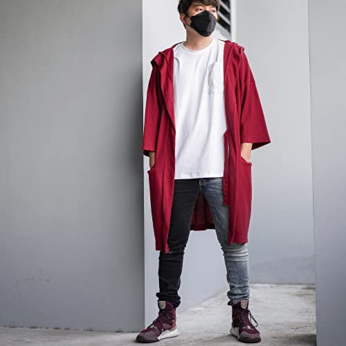 Image of Men's Long Noragi Hoodie Oversized Kimono Jacket One Size Cardigan Coat