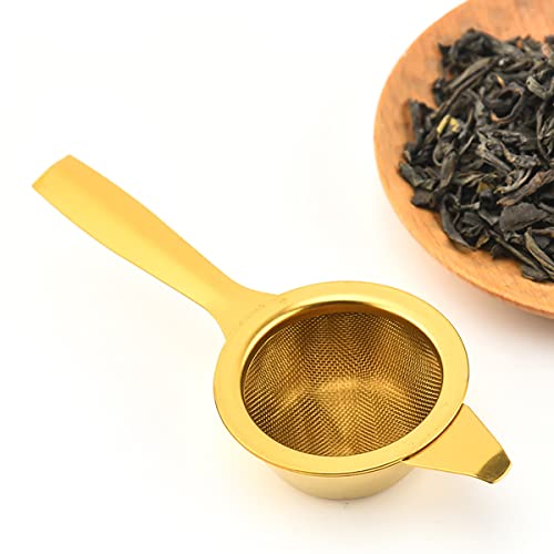 Verve Jelly 2 Pair Tea Filters with Drip Bowls, Small Fine Mesh Tea Strainers, Stainless Steel Tea Infuser with Long Handle - Image 2