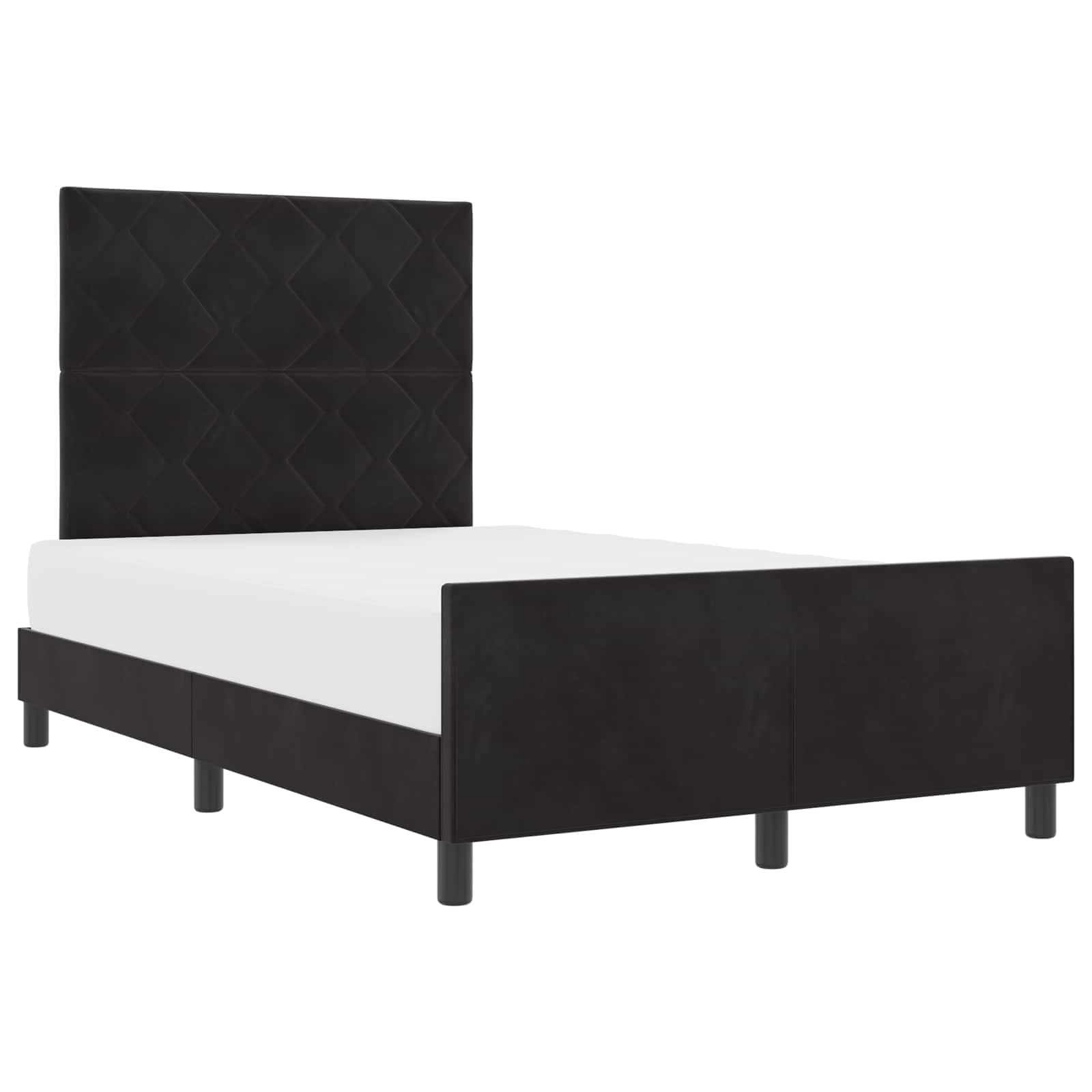 Velluto premium legno massello Modern Box letto 120x190 cm Nero