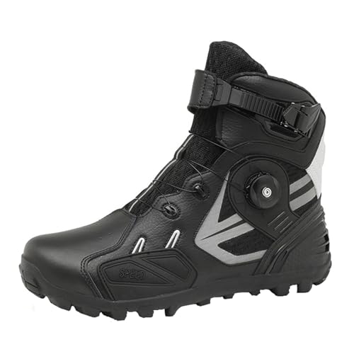Yummsion Zapatos para Motociclistas Transpirable,Botas De Motocross,Zapatillas Moto Hombre,Cuenta con ProteccióN De Tobillo Y TalóN,Adecuado para Andar En Motocicleta Y Actividades Libre