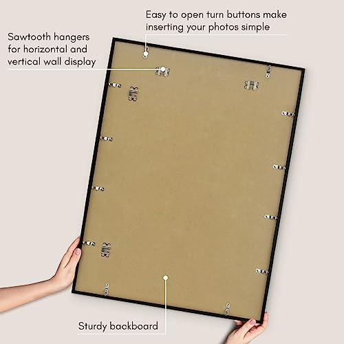 Americanflat 24x32 Poster Frame with Polished Plexiglass - Streamline Collection - Thin Border Picture Frame for Wall Display - Hanging Hardware Included - Black