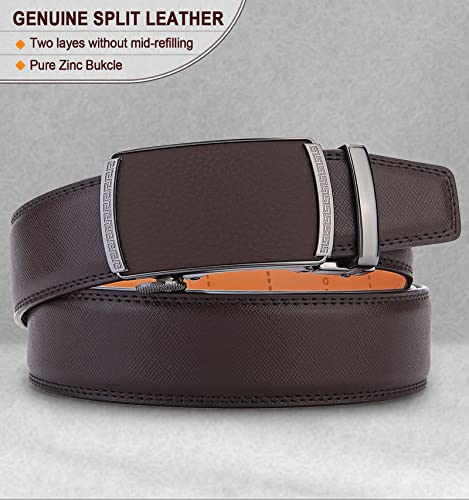 Image of Men's Belt,Bulliant Leather Adjustable Belt for Men Dress Casual 1 3 /8,Trim to Fit