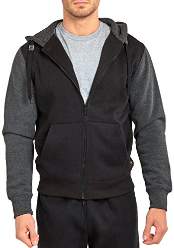 Image of ToBeInStyle Men's Polar Fleece Long Sleeve Zip Up Kangaroo Pocket Cold Weather Hoodie Jacket