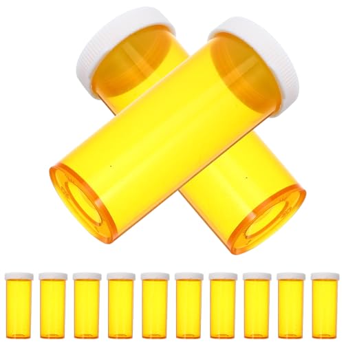UKCOCO Set da 25 Mini Bottiglie Portatili per Medicinali Coperchio Contenitori Vuoti Piccoli e Leggeri per Conservazione e Organizzazione Farmaci per Viaggi ed Emergenze