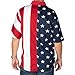 American Summer Men's Half Stars Half Stripes American Flag Patriotic Button Down Shirt for Men in X-Large