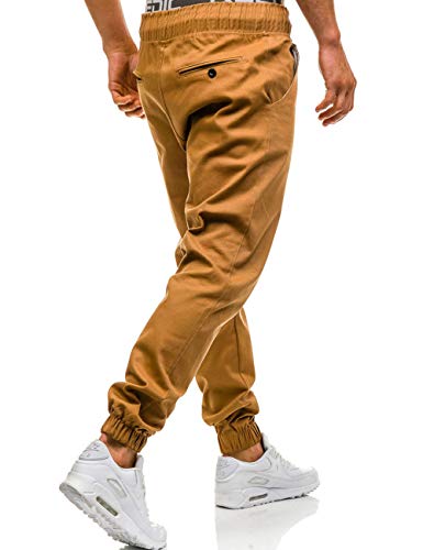 SOMTHRON Men's High Waist Drawstring Sweatpants Trousers Elastic Waist Slim Fit Sports Cargo Pants4