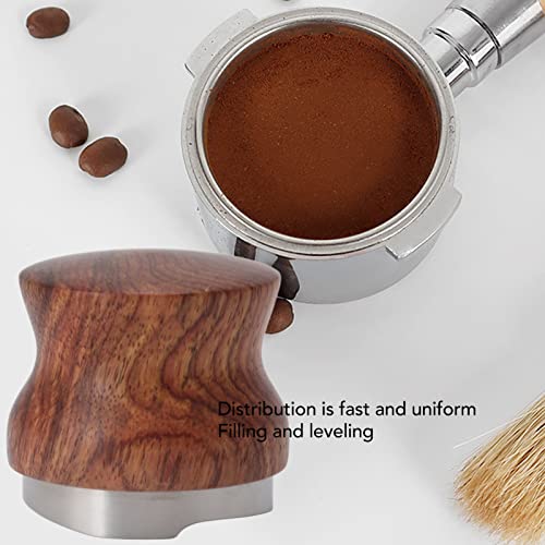 Distribuidor de café de acero inoxidable 304 y mango de palisandro para espresso 4