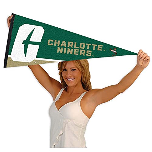 Fanions en feutre UNC Charlotte de taille complète pour supporters