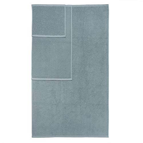 Welhome Franklin Premium | 2 Bath Towels 2 Hand Towels 2 Washcloths | Textured Dusty Blue Bathroom Towels Set | Hotel & Spa Towels For Bathroom | Soft & Absorbent | 100% Cotton 6 Piece Bath Linen Set #TOP3