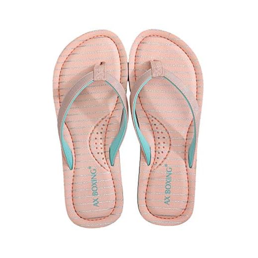 AX BOXING Infradito Donna Strisce di Moda Ciabatte Estivi Sandali Morbido Piscina Spiaggia Interno ed Esterno Taglia 36-41 (Rosa Nudo, Numeric_41)