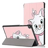 Pnakqil Funda Lenovo Tab M10 HD Gen 2(TB-X306X) 10,1' Carcasa Cuero PU Protector Piel Silicona Cover Case Ultra Slim y Ligero con Soporte Plegable de Auto-Sueño/Estela Tableta para, Gato