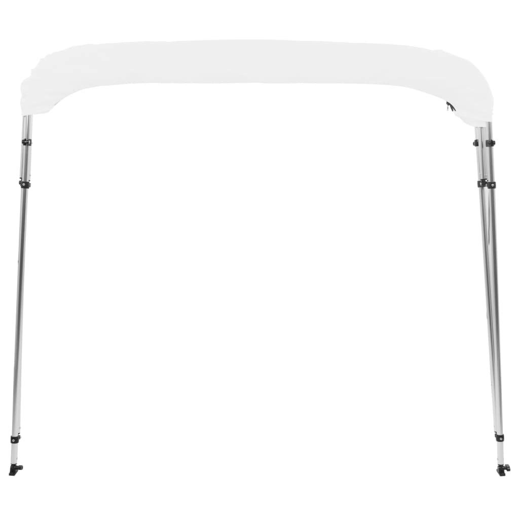 Bimini pour Bateau, Bimini Top Taud de Soleil Auvent Bimini à 4 arceaux Blanc 243x210x137 cm