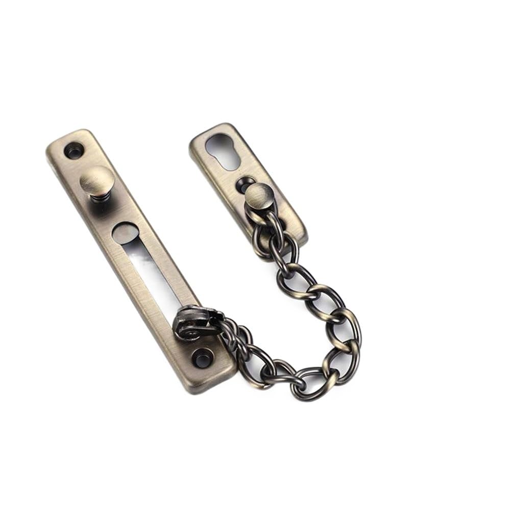 Zxffhdhjh Khaki Stainless Steel Door Chain, Door Guard Security With Spring Button Anti-Theft Chain Latch(Khaki)