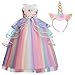 TTYAOVO Chicas Unicornio Fancy Vestido Princesa Flor Desfile de Niños Vestidos sin Mangas Volantes Vestido de Fiesta Talla(170) 13-14 años 719 Rosa
