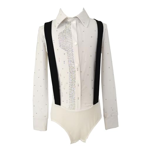 JoyCan Roupas masculinas brancas de desempenho para meninos em competições, Branco, 3-5 Anos