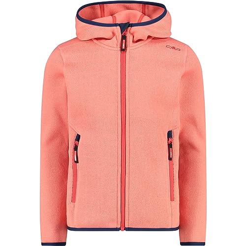 CMP - Giacca in Knit-Tech da bambini con cappuccio fisso, Flamingo, 164