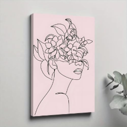 Affiche sur toile 60x90 cm avec cadre : art mural féminin pour raviver un mur vide