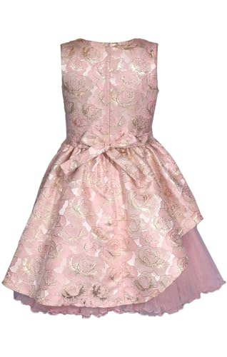 Bonnie Jean Girls 7-16 Metallic Floral Jacquard Tulle Dress2