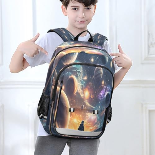 Sac à dos ordinateur portable lycée motif planète astronaute
