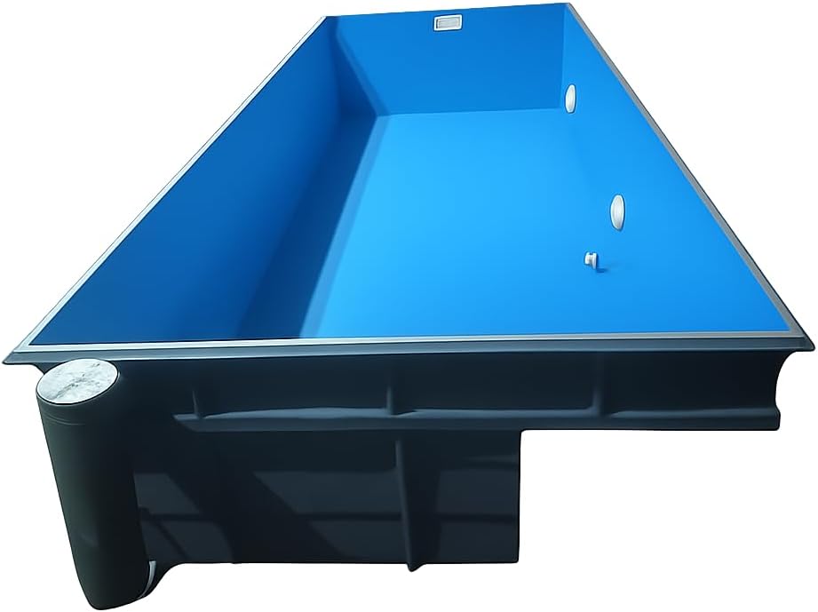 H-Dot Premium Fiberglass Swimming Pool Rectangle 15ft x 7ft x 4.5ft | In-Ground, Above-Ground | Concrete-Solid, Fast Installation | Convert Backyard into Oasis for Family & Leisure (Mosaic)