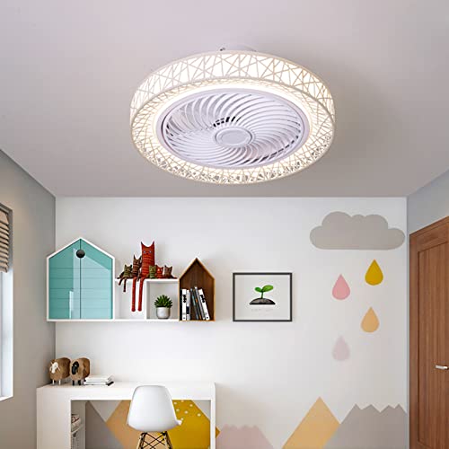 Ventilateur de plafond moderne avec lumière LED 60W réglable et télécommande pour salon blanc - 3