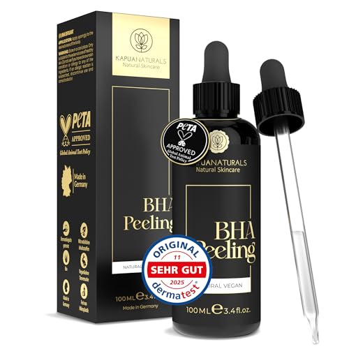 Bio BHA Peeling 2% (100 ml) - Peeling Gesicht mit BHA + AHA • 2% Salicylsäure Gesichtspeeling gegen Mitesser, Pickel & verstopfte Poren • Poren verkleinern • Blackhead Remover Mitesser entfernen