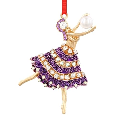 WhatSign Ballerina Ornament for Christmas Tree - Ballerina Christmas Ornament Ballerina Ornament with Pearl for Christams Tree Ballet Ornament Decor Ballet Dancer Ornament Gift for Girls Women Cover
