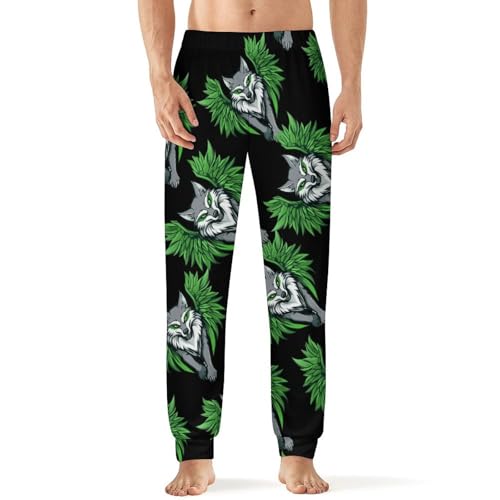 Wolf With Wing Men's Pajamas Pants Lightweight Sleep Lounge Pant Pjs Bottoms Casual Sleepwear
