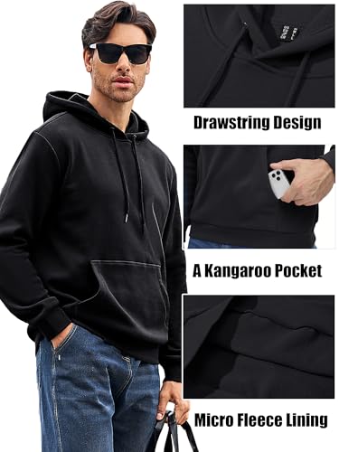 MAGCOMSEN Men's Active Hoodies Fleece Lined Sweatshirts Casual Athletic Workout Pullover With Kangaroo Pocket4