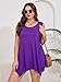 BELAROI Womens Plus Size Tank Tops Summer Sleeveless Scoop Neck Tunic Shirts Casual Loose T-Shirts Blouse(1X,Deep Purple)