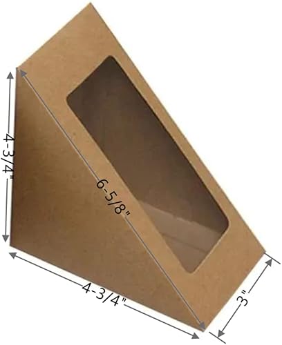 Miniatura 7 de Hewnda 50 cajas de papel sándwich, caja ecológica para llevar con ventana para panadería, restaurante y servicio de comida para llevar (tamaño