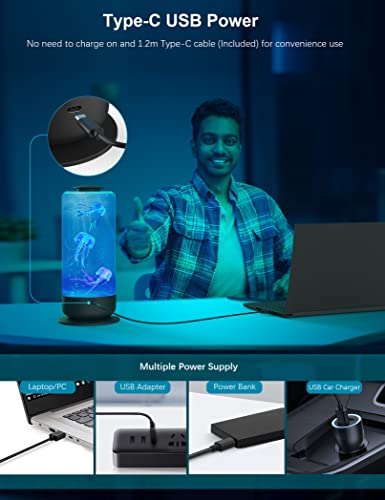 Jellyfish Lava Lamp 2.5L Usb Plug-In Jellyfish Lamp, Led Color Changing Jellyfish Aquarium With Speed Control & 2 Light Modes, Mood Light For Home Office Room, Gifts For Kids Teens Girls Boys Adults #TOP5