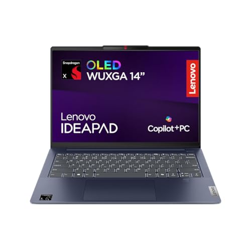 Lenovo IdeaPad Slim 5X Laptop | 14' WUXGA OLED Display | Copilot+ PC | Snapdragon X X1-26-100 | 16GB | 512GB SSD | Qualcomm Adreno GPU | Win11 | QWERTZ Beleuchtet | Abyss Blue | 3 Monate Premium Care