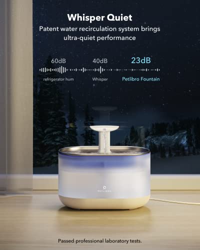 Petlibro Cat Water Fountain Stainless Steel, Ultra Quiet, 71Fl Oz/2.1L Automatic Cat Waterer Fountain,Two Flow Modes,Bpa-Free Capsule Metal Healthy Pet Water Fountain, Water Bowl With 4 Large Filters #TOP4